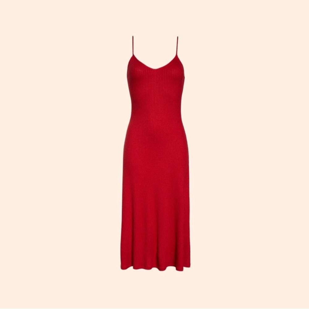 Reformation Red Midi Dress
